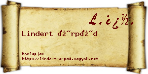 Lindert Árpád névjegykártya